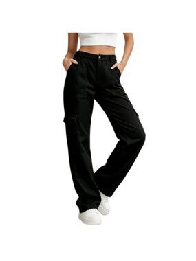 Women's Straight Leg Cargo Pants Baggy Fit 6 Pockets Casual